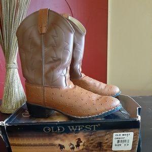 Old West Imitation Children's Ostrich Boots